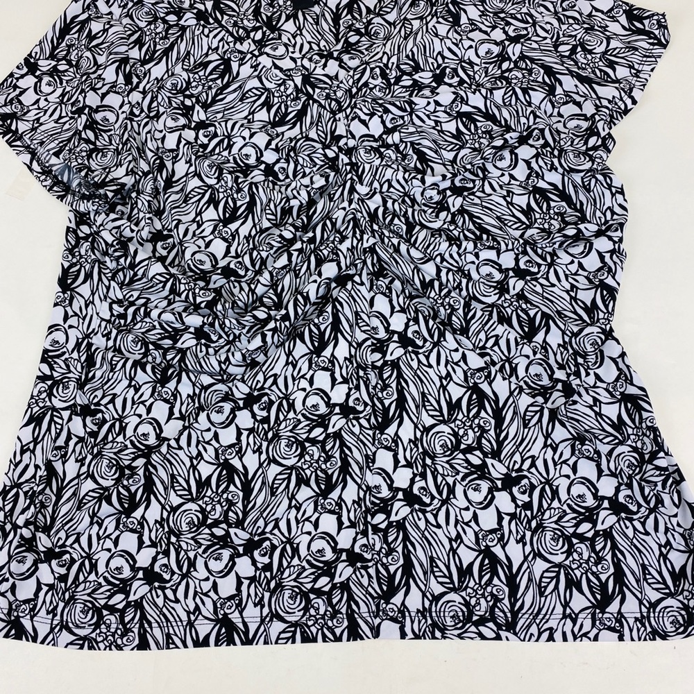 Alfani-Short Sleeves-Black/White Prints--XL-VShape
